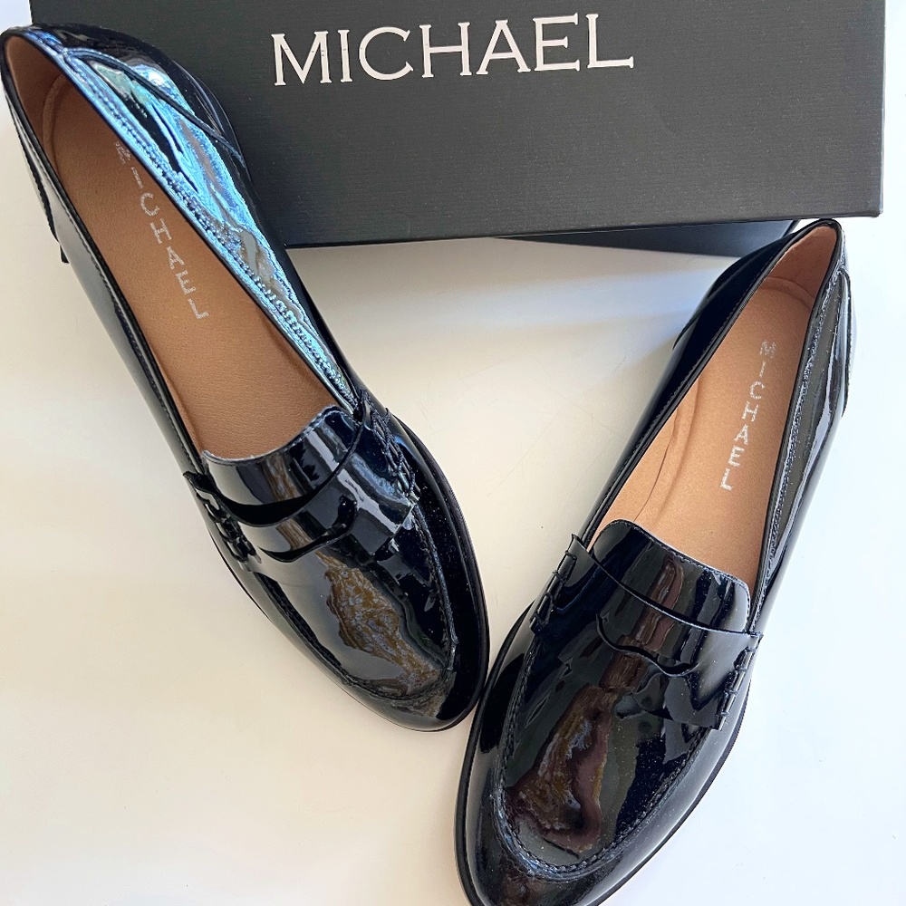Michael Patent Leather Penny Loafers
